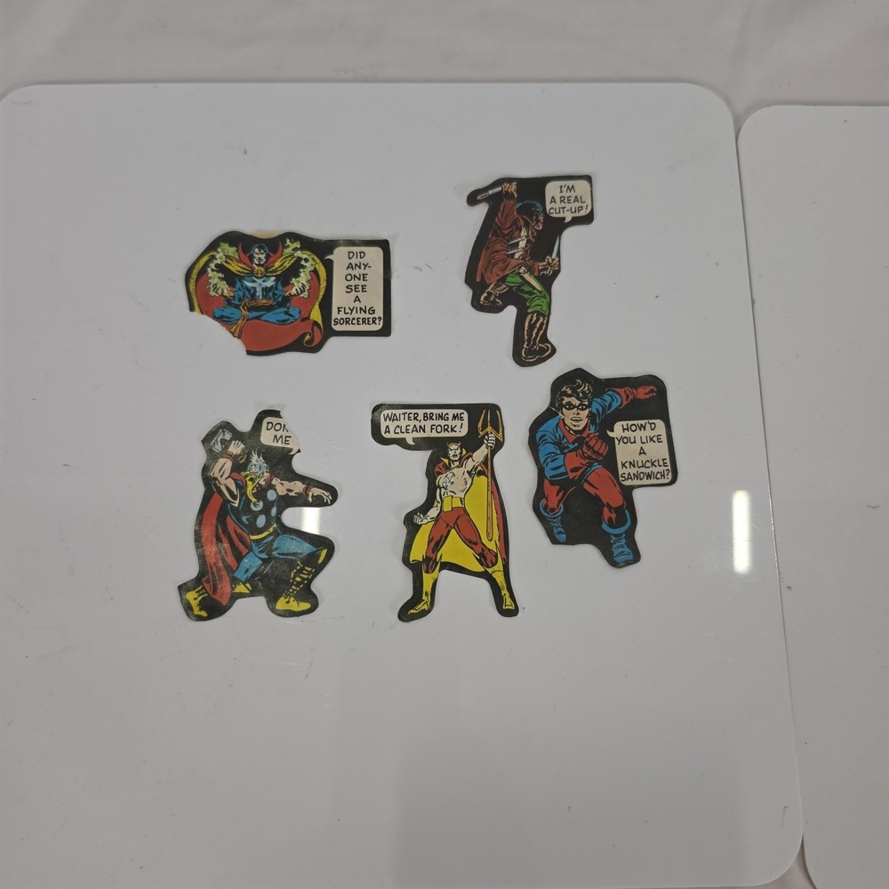 1976 Topps Marvel Super Heroes Stickers Lot of 5 Thor Blade Dr Strange Bucky